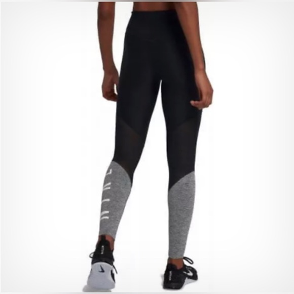 Nike Power Mesh Black/Grey Leggings Size Small - Picture 4 of 4